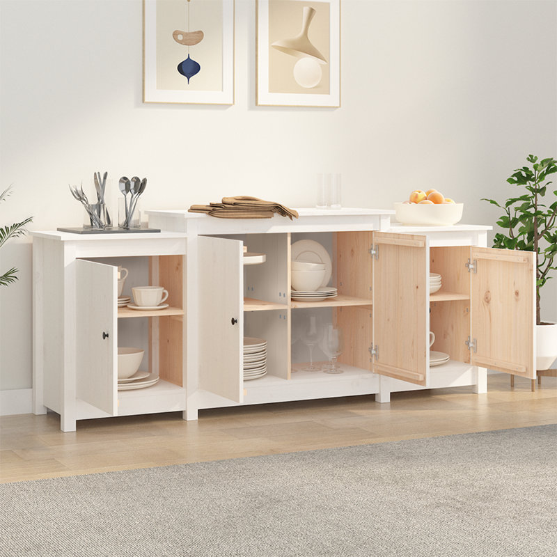 Bigler 164cm Solid Wood Sideboard, White