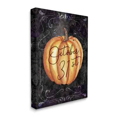«31 octobre Halloween», citrouille sur toile