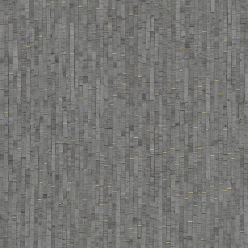Papier peint imitation paille naturelle, Gris foncé