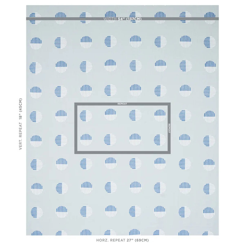 Tissu imprimé bloc Ando, Chambray