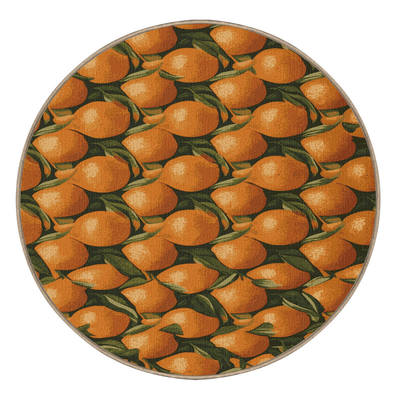  Tapis lavable fruits Clémentine, Rond 7 pi