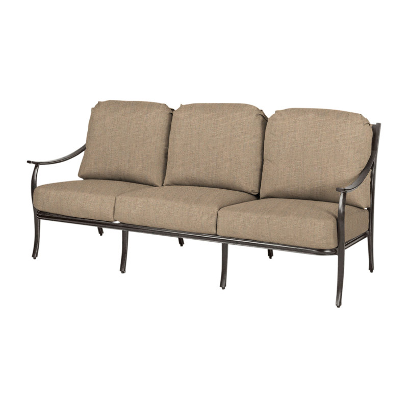 Edge Sofa with Sunbrella Cushions, Canvas Heather Beige Sunbrella® Canvas, Midnight Gold