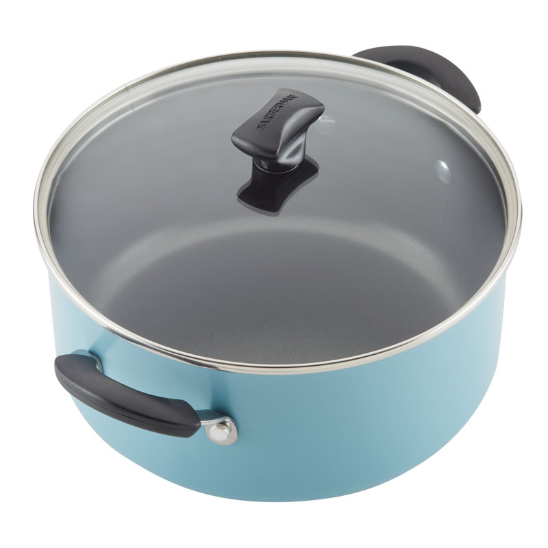 Aqua Aluminum Nonstick 15-Piece Cookware Set with Kitchen Tools