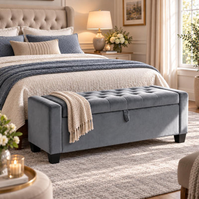 Velvet Upholstered Bench