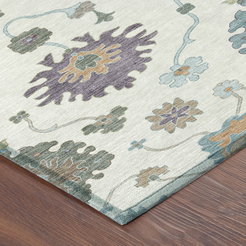 Tapis traditionnel lavable à la machine intérieur / extérieur ACN2532, Ivoire ivoire, Rectangulaire 3 pi x 5 pi