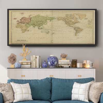 The World on Mercators Projection K- Framed Canvas