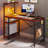 Nedyo Gaming Desk with RGB LED Light, Computer Desk with 4 Tier Reversible Storage Shelves, Hooks, Cup holder and Magnets-533530831-533530828