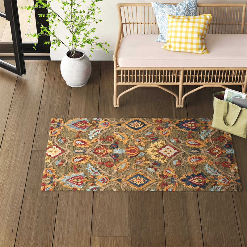 Tansy Wool Floral Indoor Rug, Rectangle 2'3" x 4'