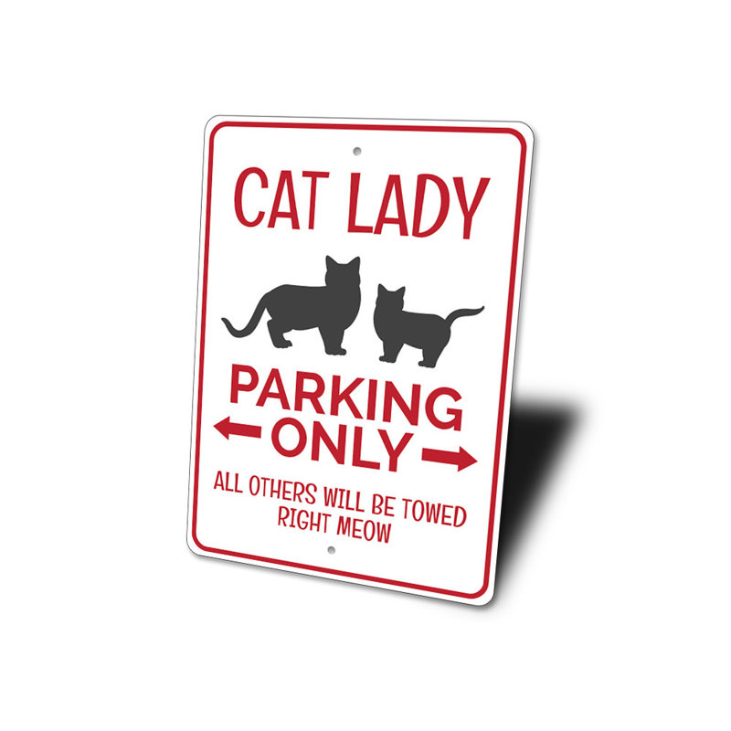 Enseigne de chat, H 14 po x l 10 po x P 0,04 po