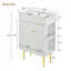 Meuble-lavabo 21,6 po avec lavabo simple en céramique, rangement sur le côté droit