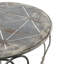 Table d'appoint ronde en fer 26 x 26 x 30 po, finition argentée patinée, table de bout décorative de style champêtre français avec pieds torsadés