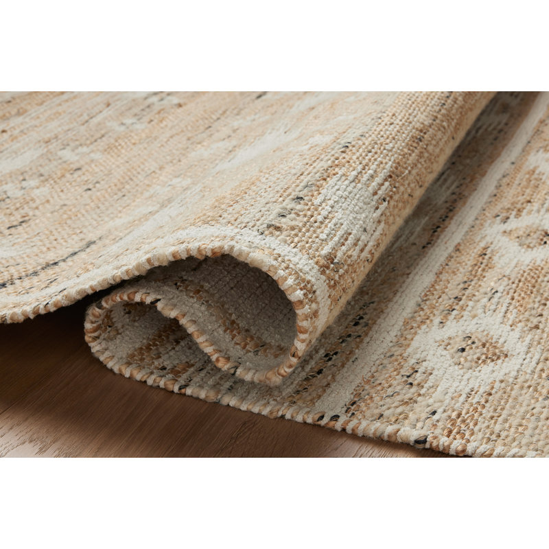 Natural Ivory Wool Cotton Flatweave Reversible Area Rug 3'-6" x 5'-6"