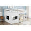 Lit double compact avec rangement, bois de pin, style moderne pour les maisons compactes