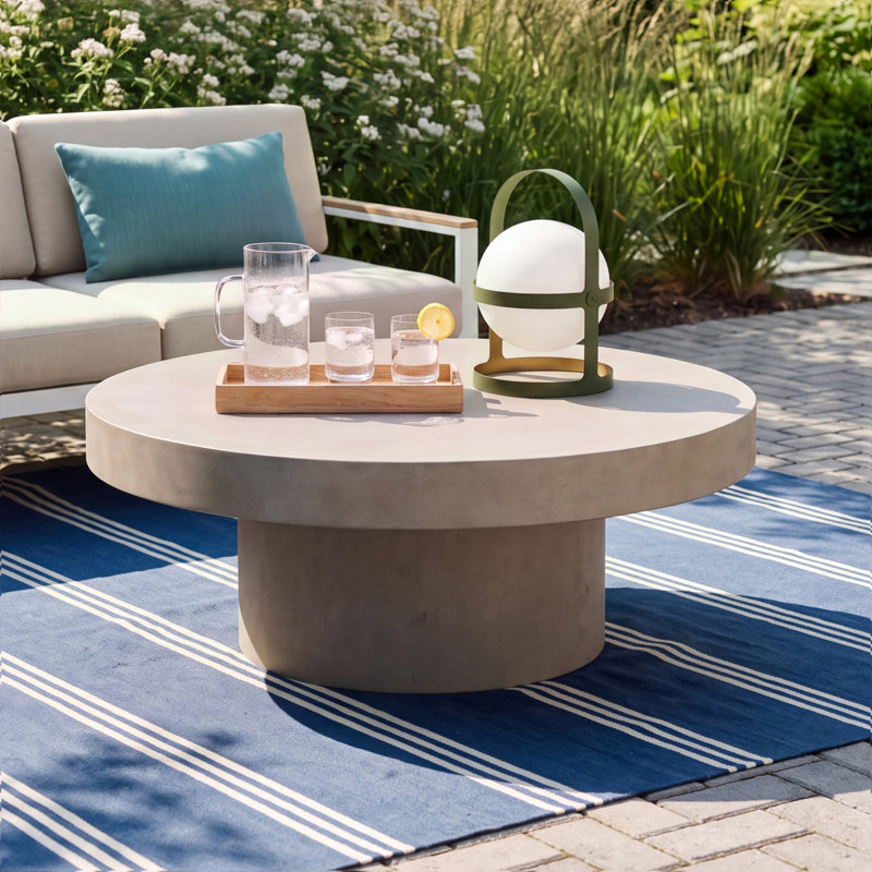 Dove Round Concrete Outdoor Coffee Table , 36'' in. W 36'' in. D