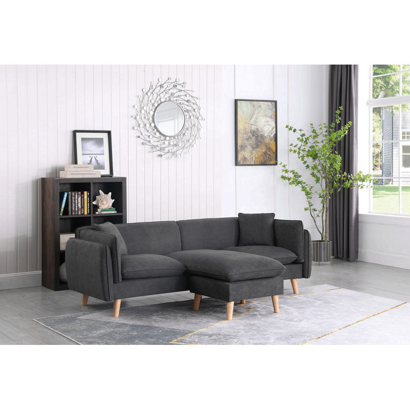 Canapé modulaire en tissu gris foncé Brayden