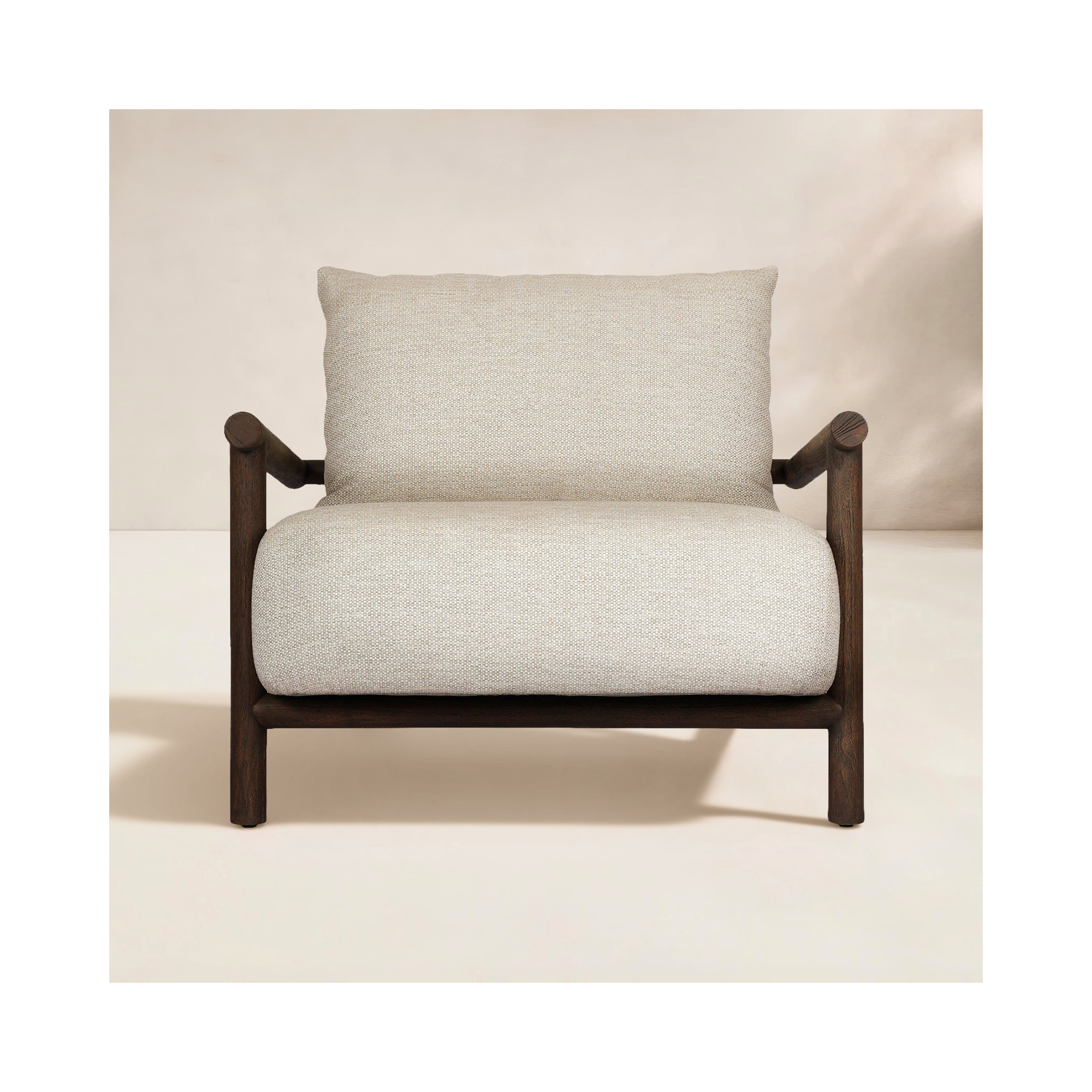 Ingo Teak Outdoor Lounge Chair, Stained Saddle Brown