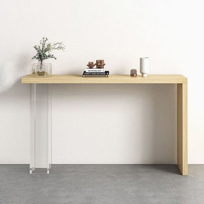 Minimalist solid wood acrylic console table
