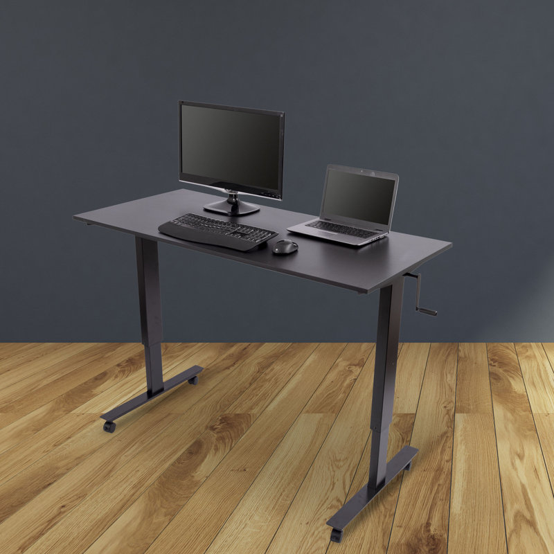 Adjustable Height Steel Standing Desk, Black