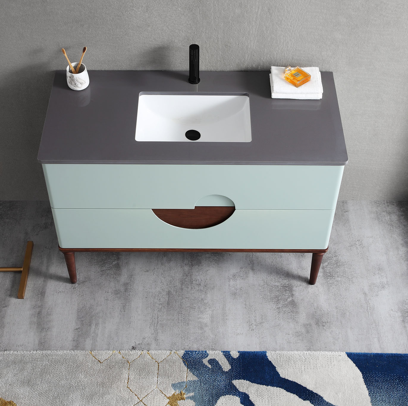 Kimber 48'' Single Bathroom Vanity, Aloe Green