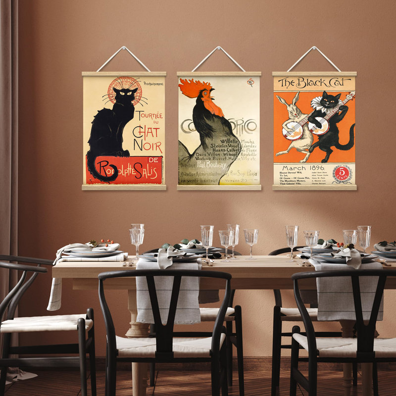 Reproduction de publicité rétro vintage classique, affiche murale encadrée en bois
