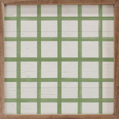 Motif carré vert sur blanc