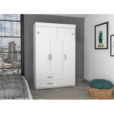 Buy wholesale Dmora Wardrobe Burbank, Bedroom wardrobe with 2 doors and 2  drawers, Bedroom furniture with clothes rail, 81x52h180 cm, White