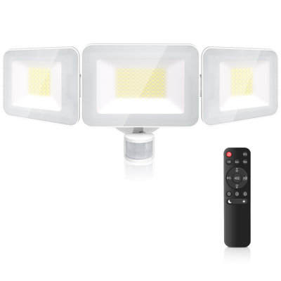 100W 6500K High Voltage Remote Control Induction Triple-Head Security Light