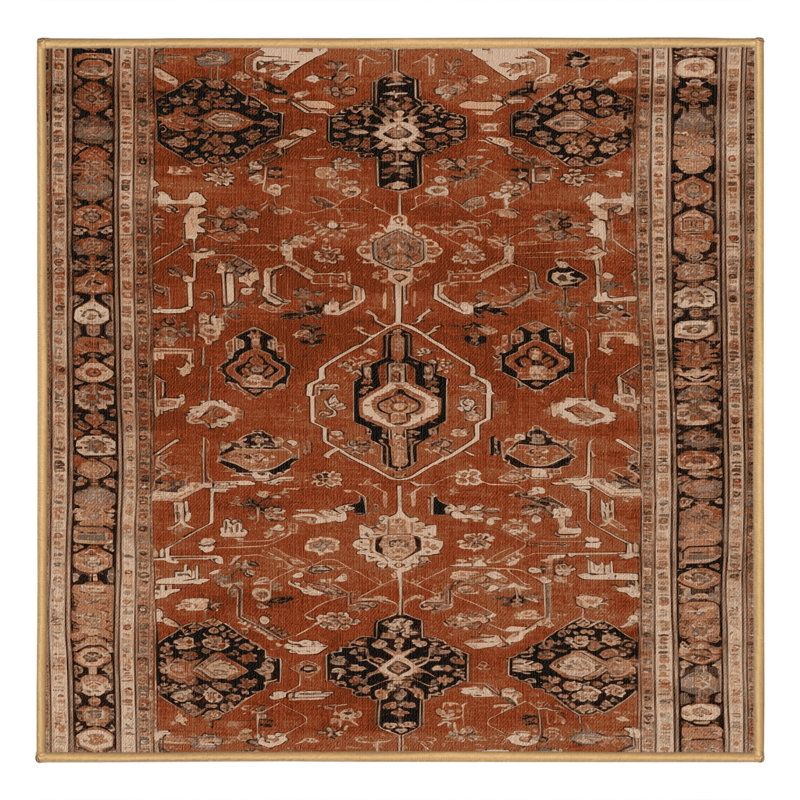 Tapis brun lavable à la machine