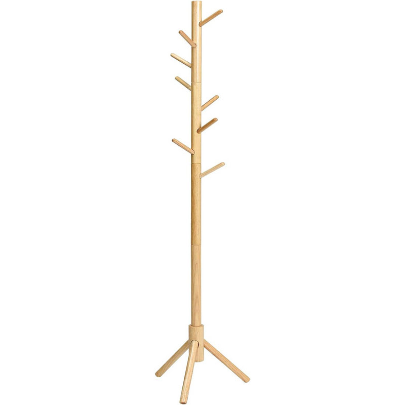 Freestanding 8 - Hook Coat Rack, Natural Color