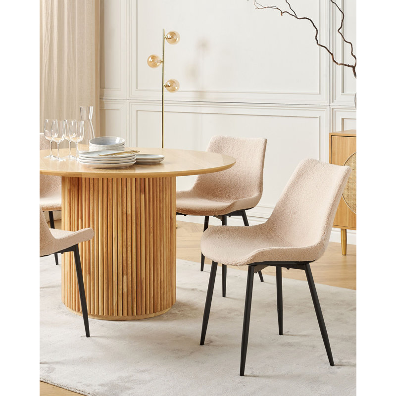 Syne 41 cm H Boucle Spindle Back Side Chair, Beige