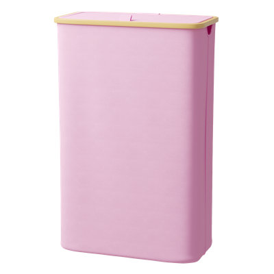 Slim Collapsible Laundry Hamper with Lid, 65L Narrow Clothes Basket with Bamboo Handles, for Bedroom, Bathroom, Dorm & Laundry Room