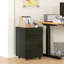 Dark Walnut 3 Drawer Shelf Cabinet. Removable Tray & Under Desk Space. Mobility Wheels For Efficient And Transforming Office Storage Cabinet In Walnut. Arrangement. Convenient Evolving