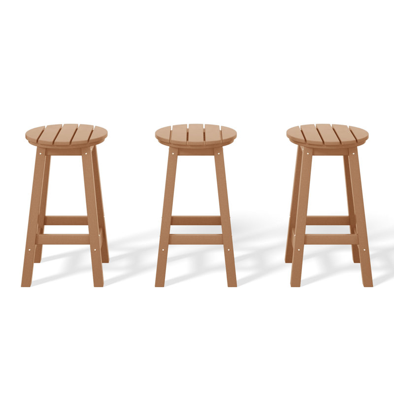 Tabouret de comptoir rond 24 po Laguna (ensemble de 3), Brun