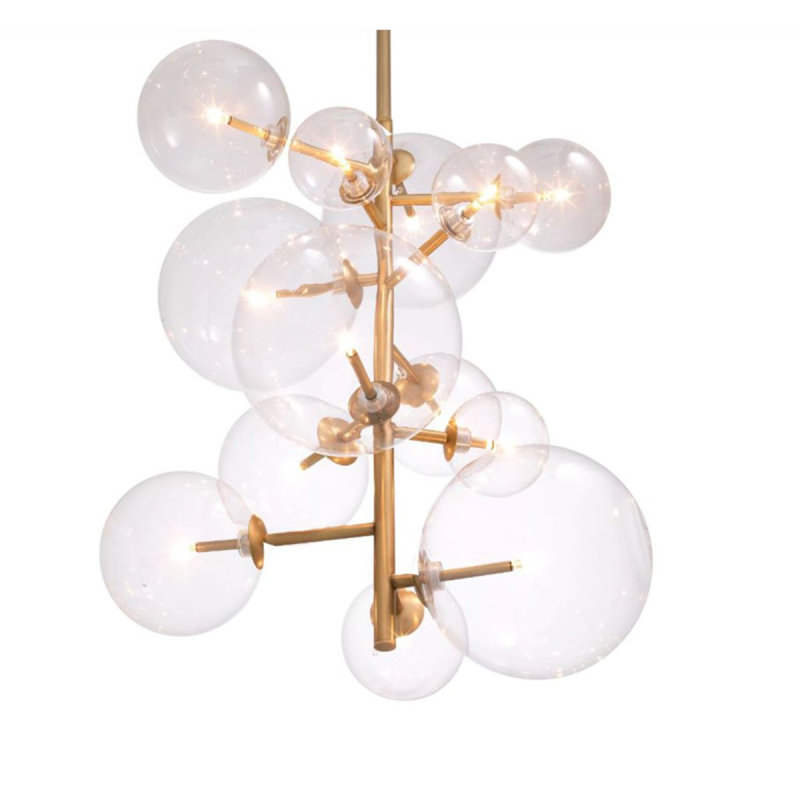 Lustre Ezra, Nickel noir, Transparent, H 45 po x l 28 po x P 28 po