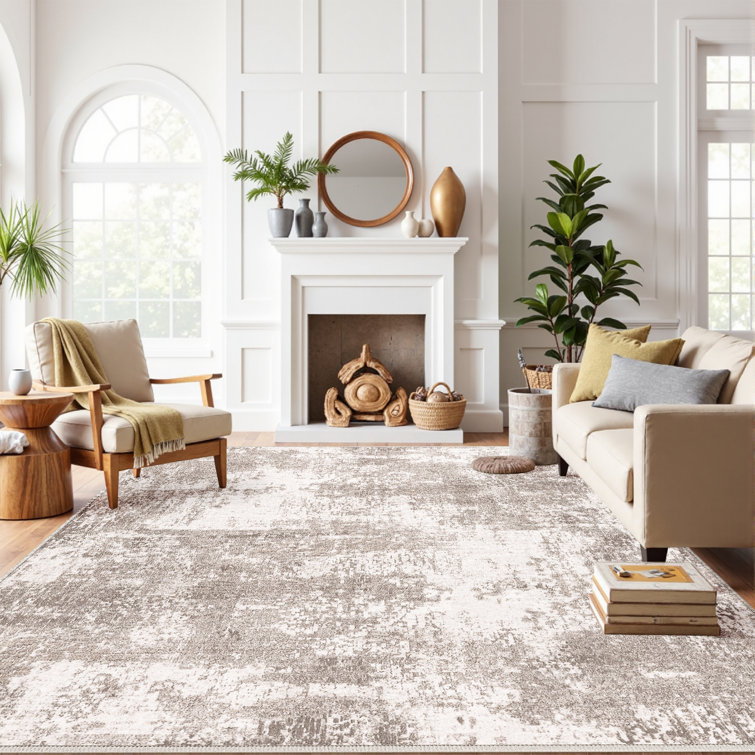 Elroy Amot Modern Abstract Machine Washable Area Rug with Non-Slip Backing