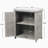 Solid Wood Outdoor Potting Workstation, Garden Planting Prep Bench with Metal Countertop and Attached Storage Cabinet-130474970