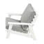 Fauteuil d'extérieur Hips, blanc, avec structure confortable et stable pour fauteuil, blanc / gris, revêtement en grain de bois traité thermiquement