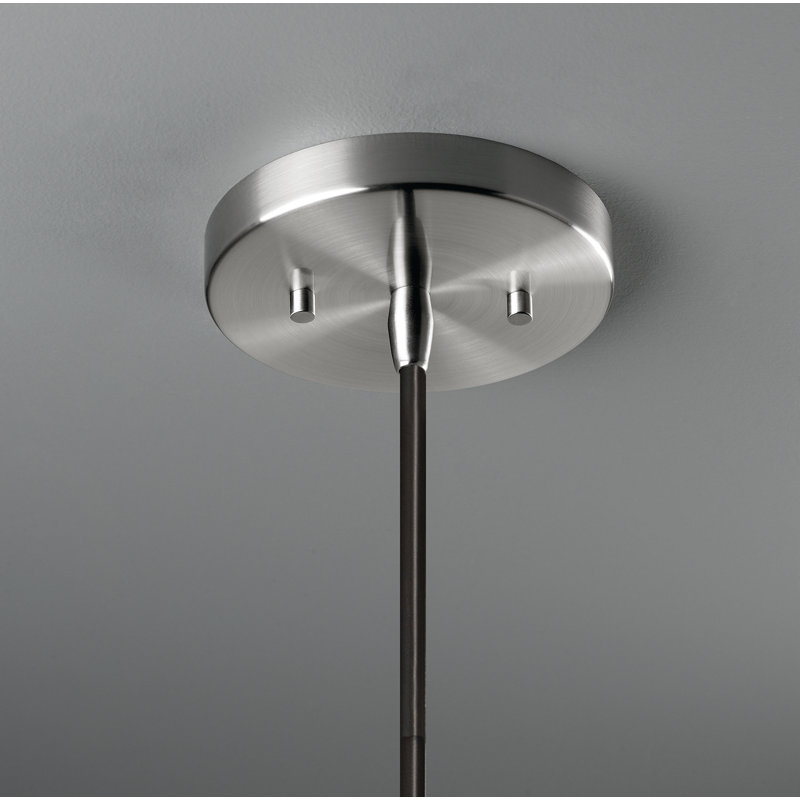 Logan 1 - Light Single Pendant, Brushed Nickel, Rose Pink