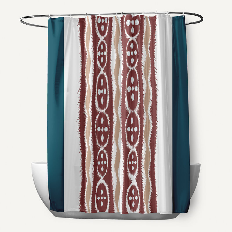 Arlington Floral Shower Curtain, Teal/Rust