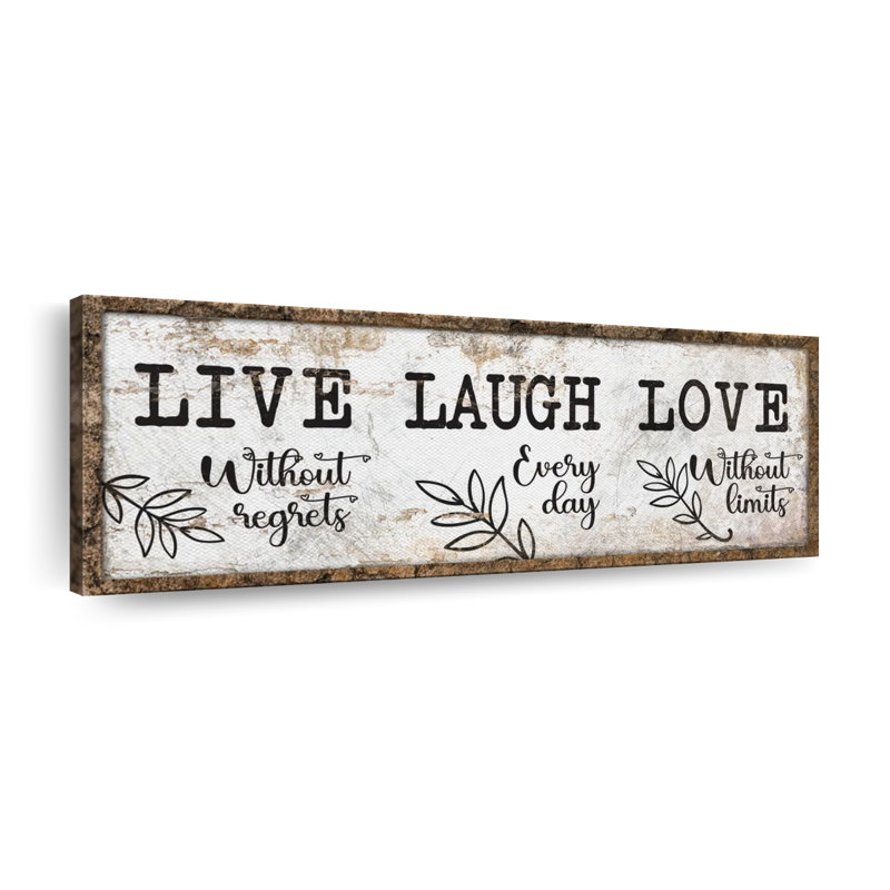 «Live Laugh Love», impression sur toile, H 8 po x l 24 po x P 1 po