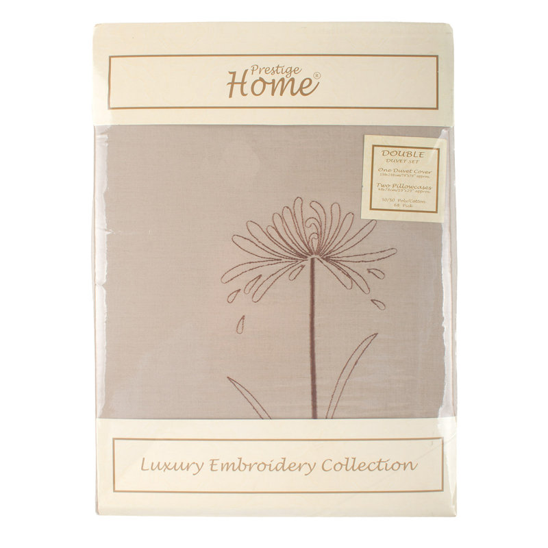 Corey Cotton Blend, Polyester Floral Duvet Cover Set with Pillowcases, Brown