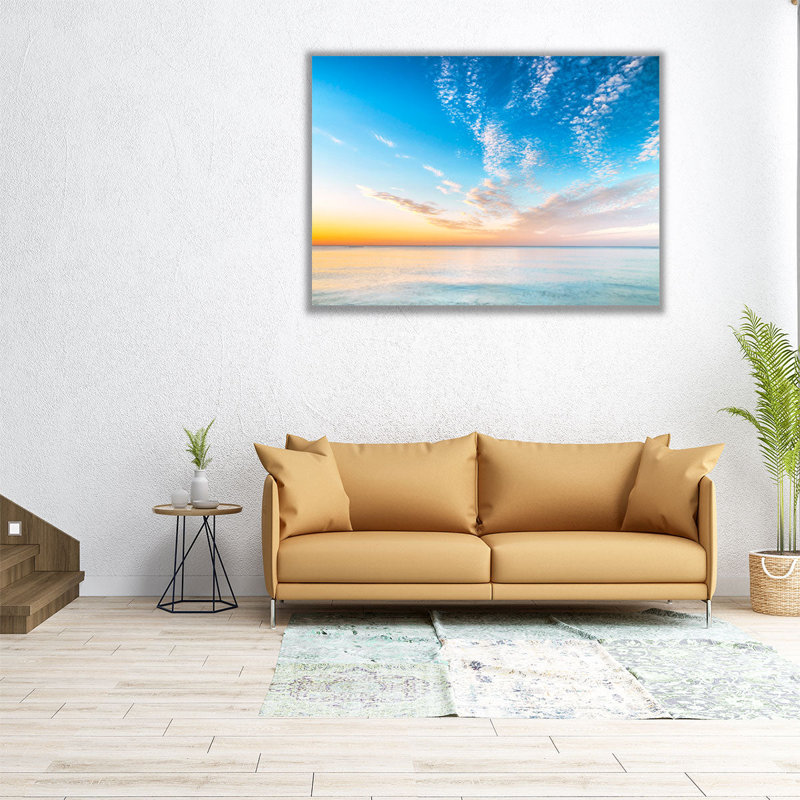 «Calm Beach At Dusk», reproduction d'art sur toile, H 18 po x l 24 po