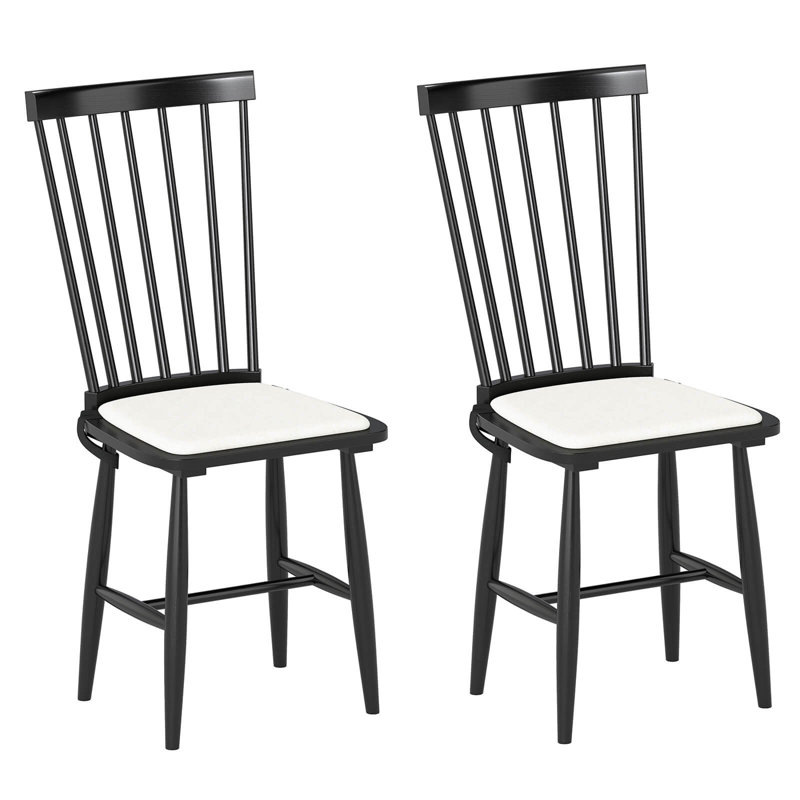 Ensemble de 2 chaises de salle à manger avec coussins de siège amovibles pour la salle à manger et la cuisine, 2