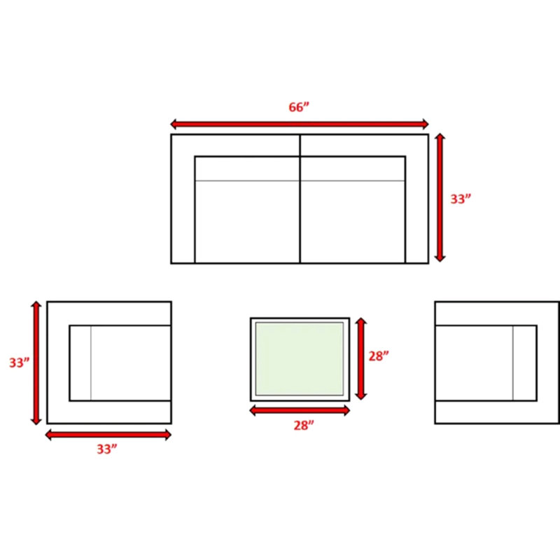 Ensemble de canapé de patio 4 pièces avec coussins entièrement assemblé, Brun