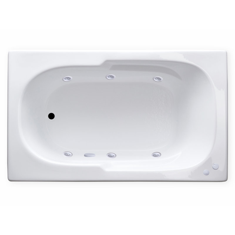 60'' x 36'' Drop-In Whirlpool Acrylic Bathtub, Left