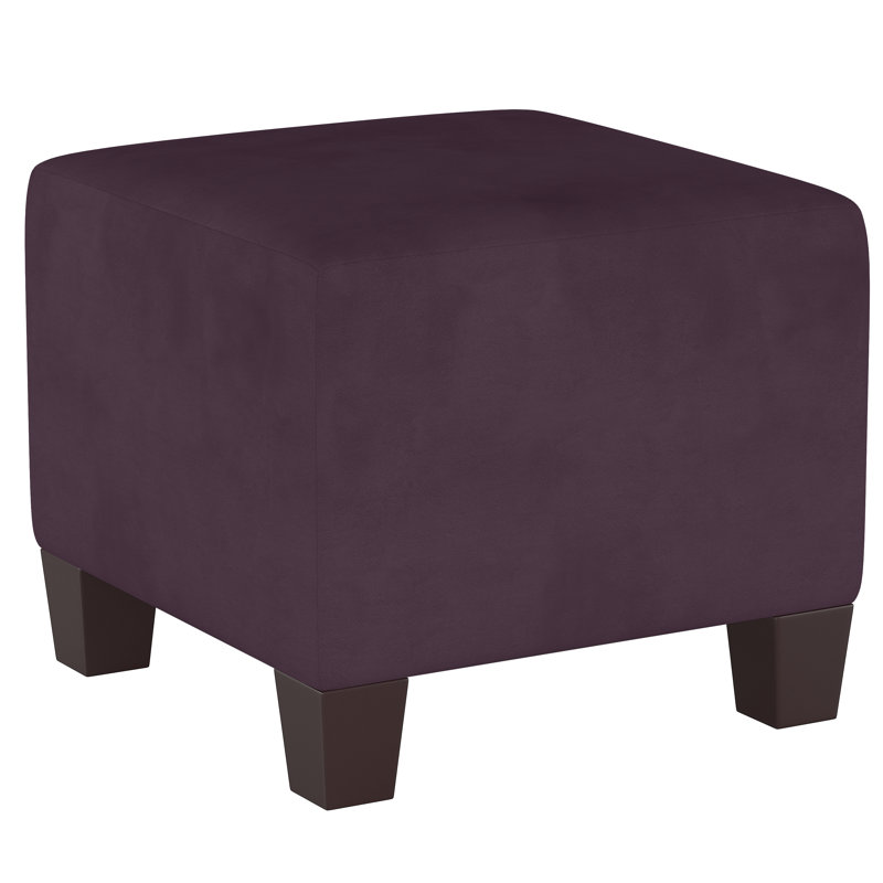 Connie Upholstered Ottoman, Classic Aubergine Velvet