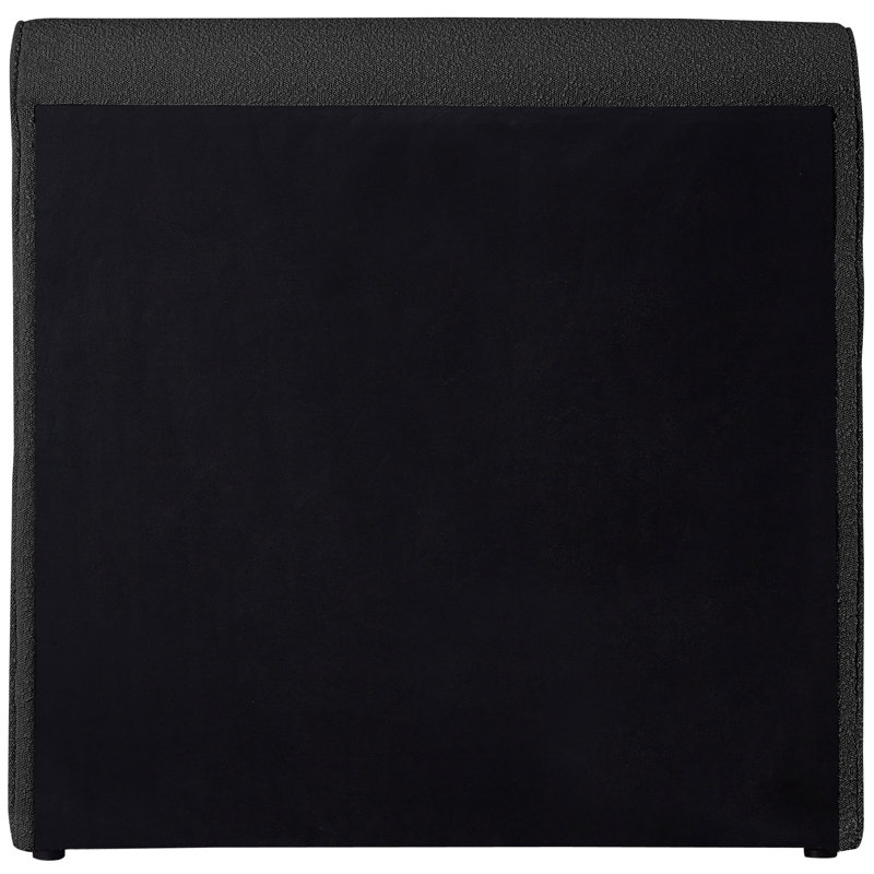 Chaylin Upholstered Platform Bed, Twin, Black Boucle Fabric