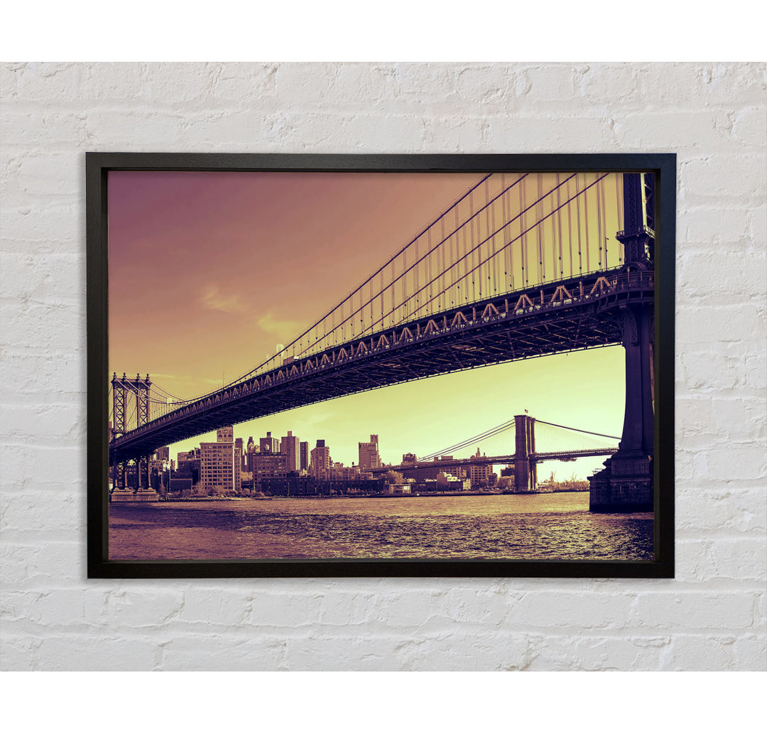 Bridges Of NYC - Einzelne Bilderrahmen Kunstdrucke auf Leinwand