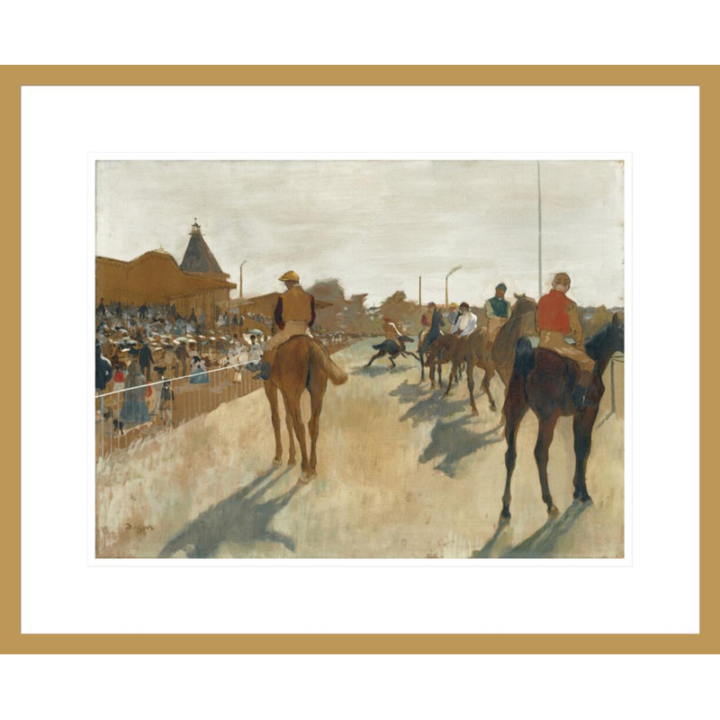 Chevaux de course avant les gradins ca. 1866-68 par Edgar Degas, impression giclée encadrée, H 17,75 po x l 21,69 po