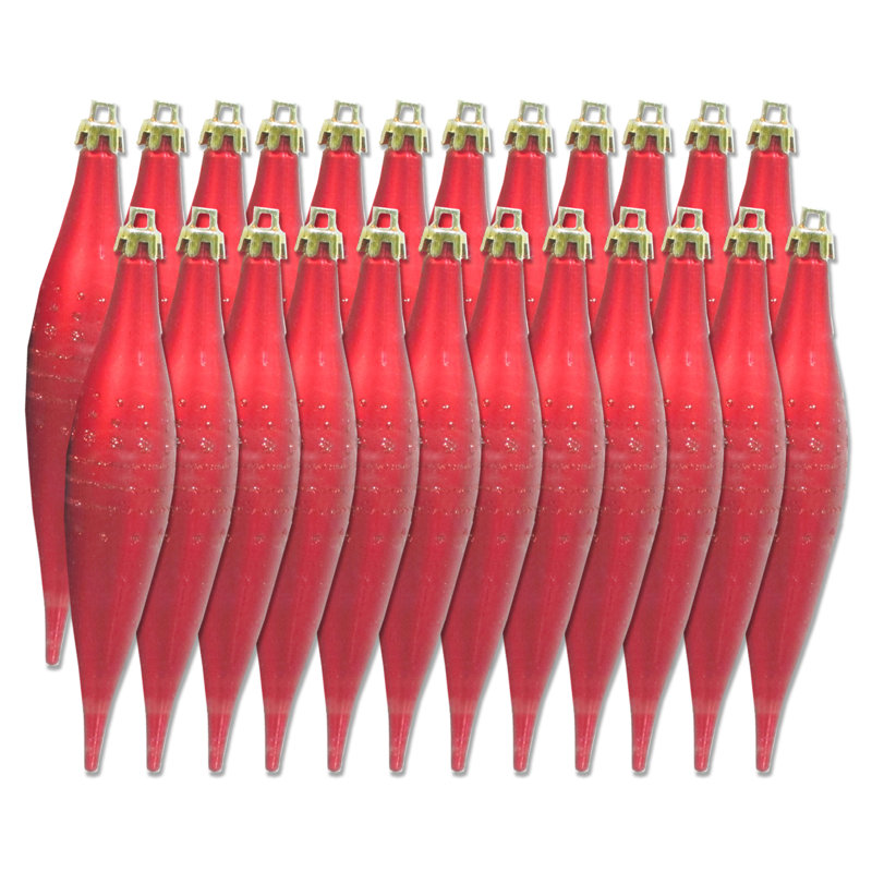24 Piece Finial Ornament Set, Rouge